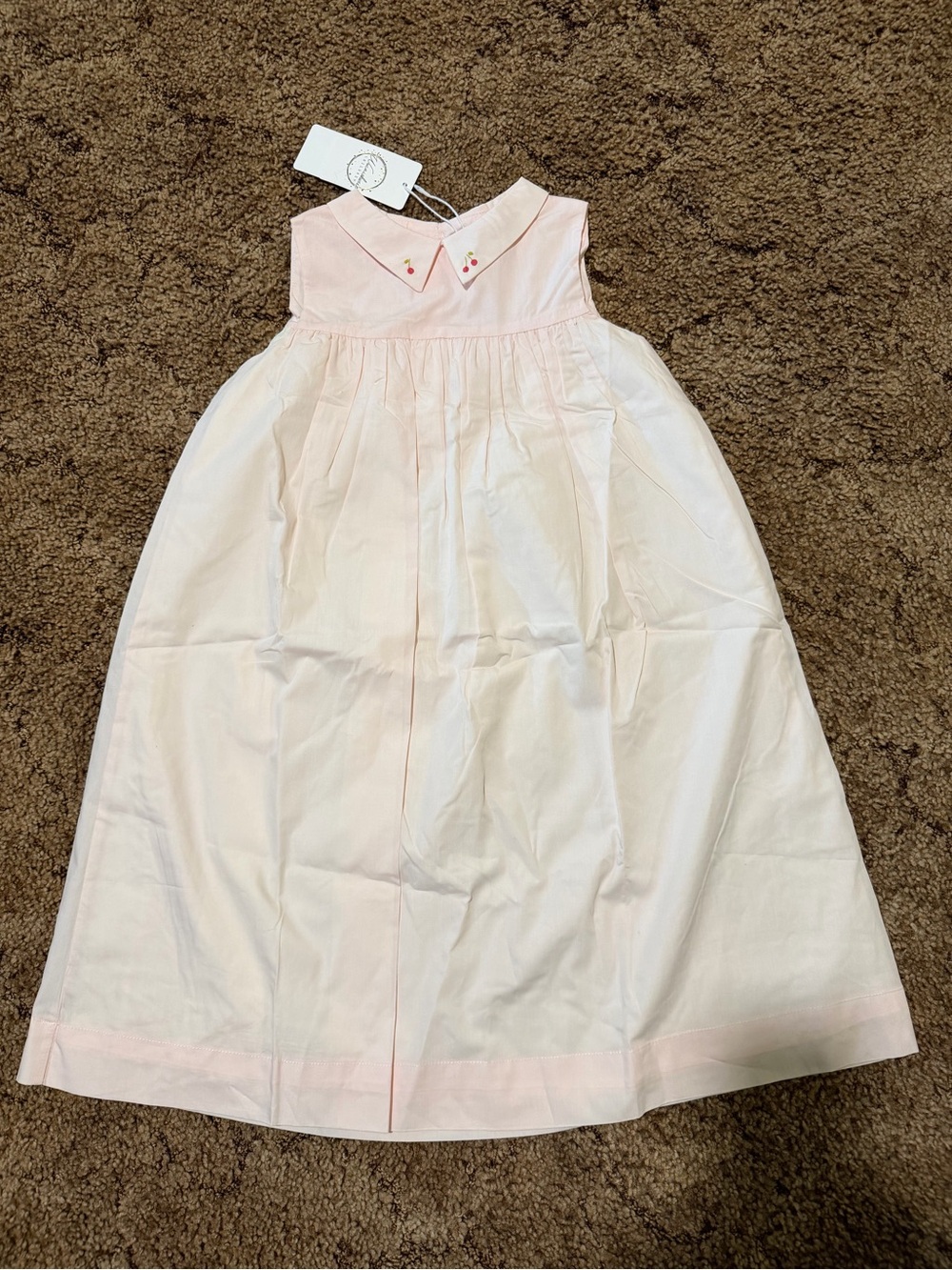Pink & White Peter Pan Collar Dress